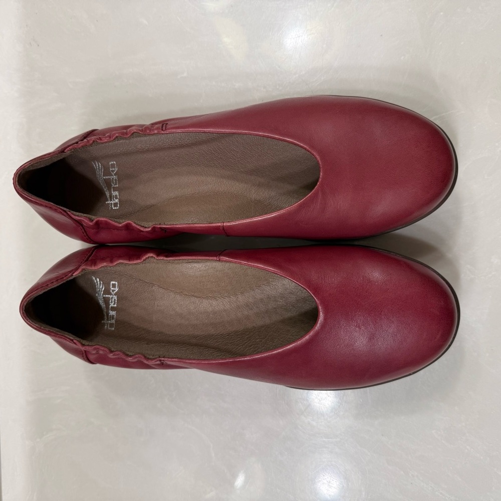 Dansko Kira Red Leather flat